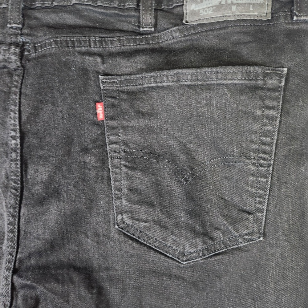 Levi's 502 Black Jeans Men's 46x29‎ Relaxed Taper Big & Tall - Picture 7 of 9